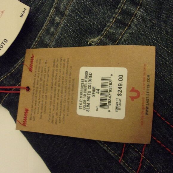 True Religion Slim Moto Distressed Colored Jeans Size 42-44 New Men - Picture 9 of 15